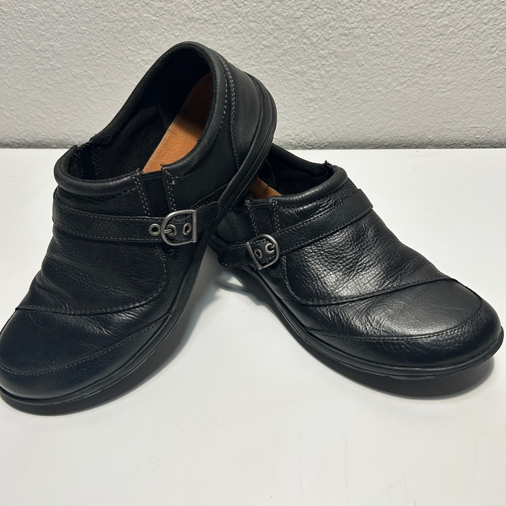 Merrell Encore Q2 Black Leather Buckle Slip On Clogs Shoes J69078 Womens 11